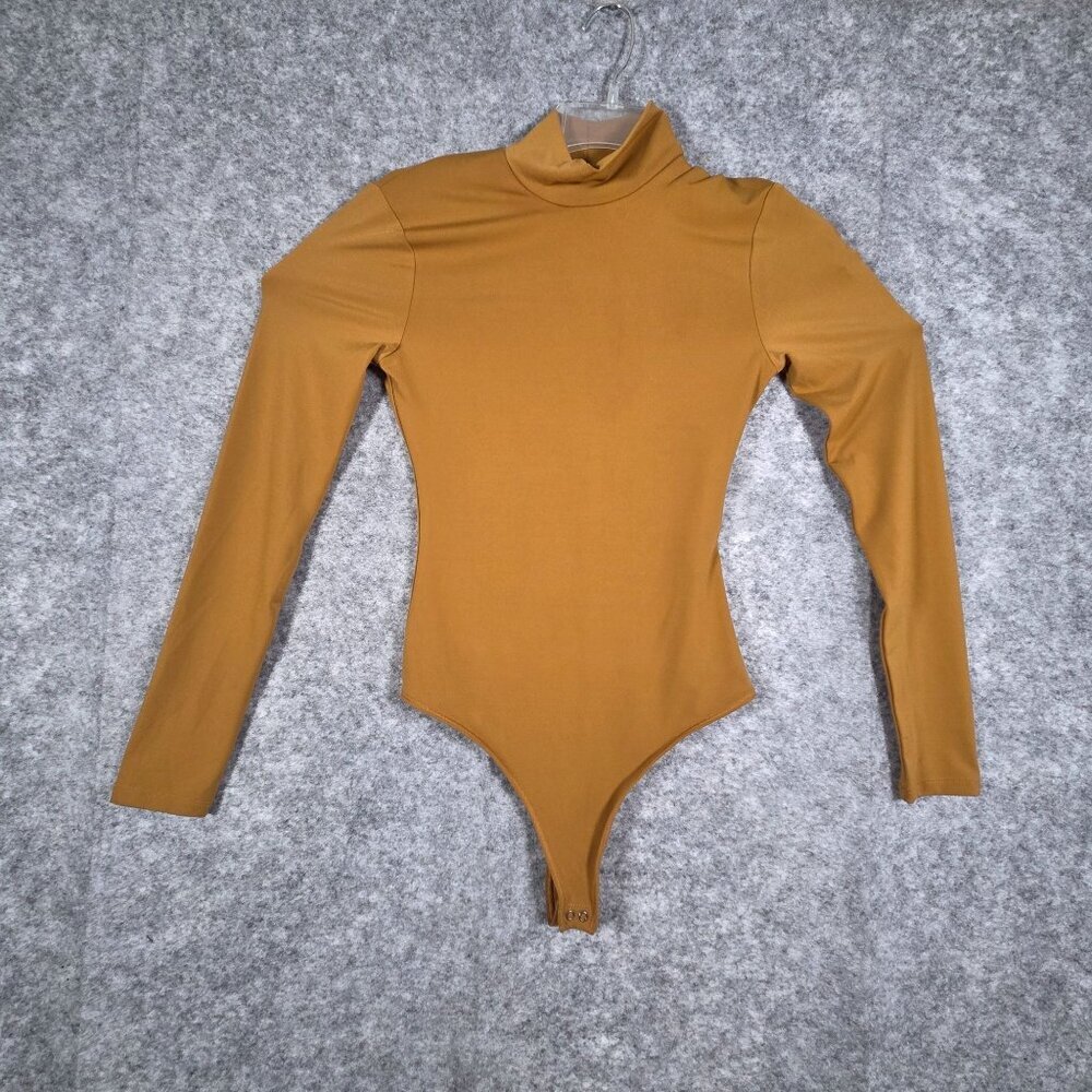 Abercrombie & Fitch Soft AF Women's Bodysuit mock neck Long Sleeve  Brown Size S